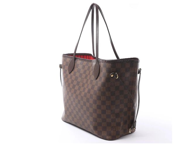 Borsa a tracolla Louis Vuitton Neverfull MM Damier Ebene in marrone N51105 Rosso - vista 4
