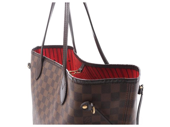 Borsa a tracolla Louis Vuitton Neverfull MM Damier Ebene in marrone N51105 Rosso - vista 5