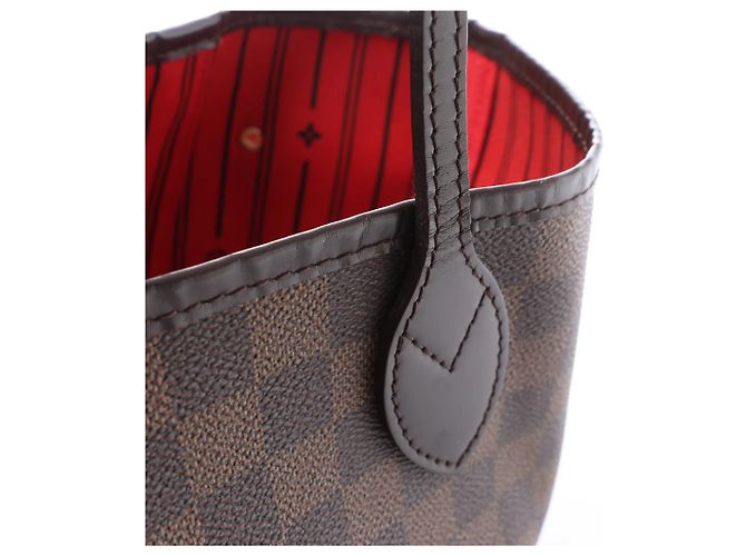 Borsa a tracolla Louis Vuitton Neverfull MM Damier Ebene in marrone N51105 Rosso - vista 7