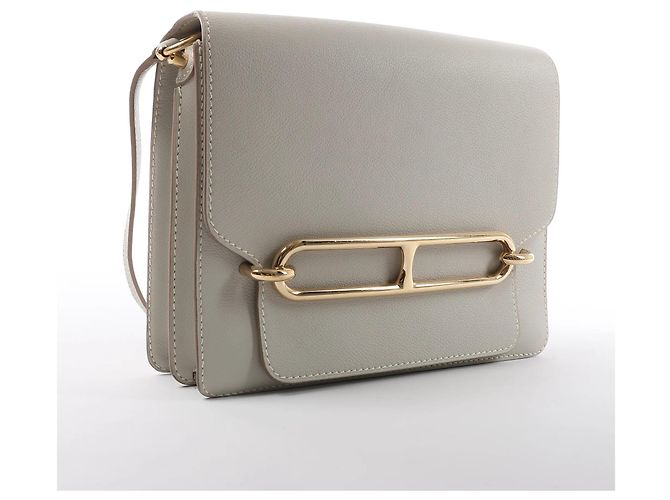 Hermès Hermes Sac Roulis 23 Evercolor Crossbody Bag in Pearl Gray C: 2018 Grigio - vista 12