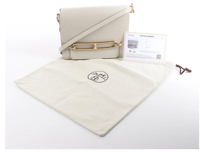 Hermès Hermes Sac Roulis 23 Evercolor Crossbody Bag in Pearl Gray C: 2018 Grigio - vista 14