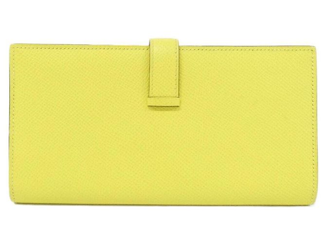 Hermès Cartera larga Hermes Bearn Soufflé Verso Dorado Amarillo - vista 2