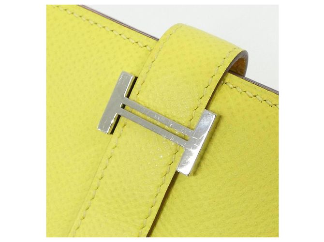 Hermès Cartera larga Hermes Bearn Soufflé Verso Dorado Amarillo - vista 6