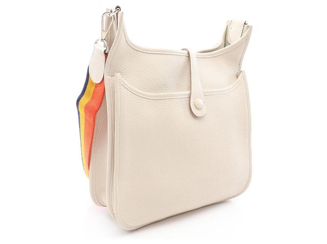 Hermès Borsa a tracolla Hermes Evelyne 3 Trois PM Bianco - vista 2