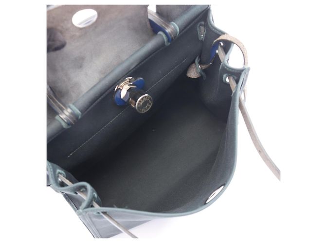 Hermès Herbag Zip PM Borsa a mano 2-Way Blu Verde - vista 3