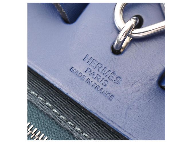 Hermès Herbag Zip PM Borsa a mano 2-Way Blu Verde - vista 4