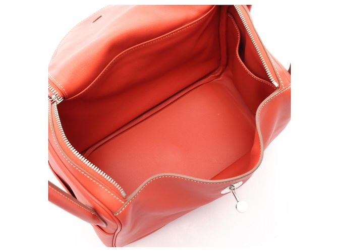 Hermès Borsa a tracolla Hermes Lindy 30 Rosie Rosa Arancione - vista 3