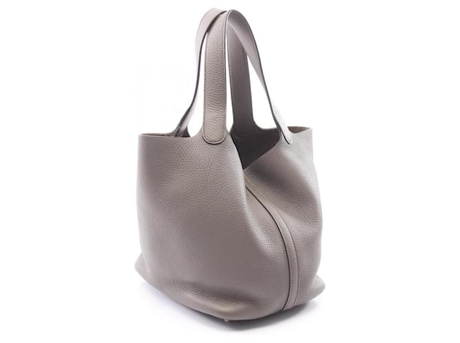 Hermès Borsa Hermes Picotin Lock MM Marrone Grigio - vista 2
