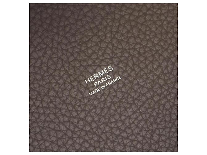 Hermès Borsa Hermes Picotin Lock MM Marrone Grigio - vista 4