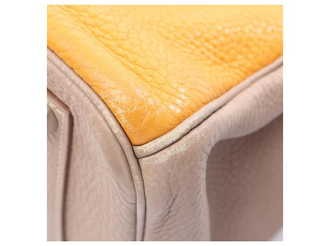 Hermès Borsa Hermes Birkin 35 Casaque Turtledove Grey Moutard Sanguine Beige Arancione Bordò - vista 10