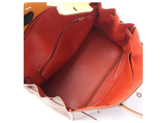 Hermès Borsa Hermes Birkin 35 Casaque Turtledove Grey Moutard Sanguine Beige Arancione Bordò - vista 3