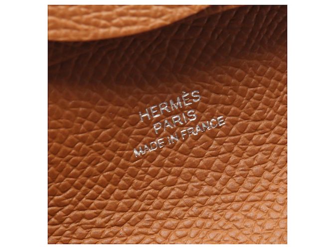 Hermès Portafoglio Hermes Bastia - Portamonete Marrone D'oro - vista 4