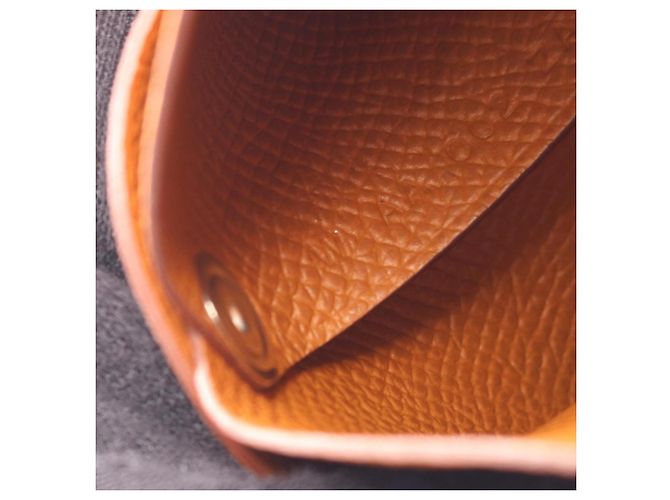 Hermès Portafoglio Hermes Bastia - Portamonete Marrone D'oro - vista 5