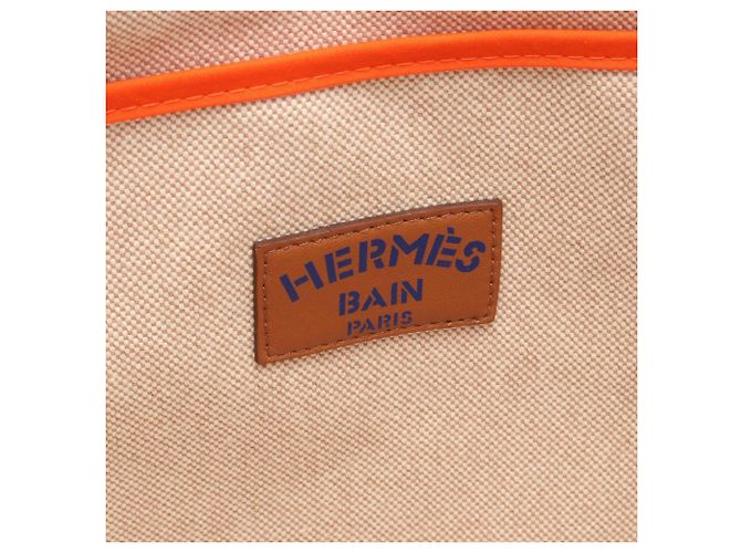 Hermès Beach Bag Pict de Plage Multicolore Beige Blu navy - vista 4