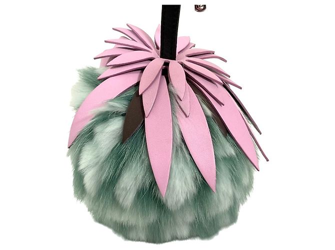 Fendi Pom-Pom Fell-Anhänger mit Ananas-Motiv - Ansicht 2