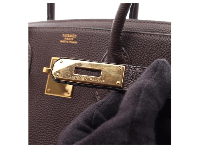 Hermès Borsa Hermes Birkin 30 in pelle Togo marrone - vista 10
