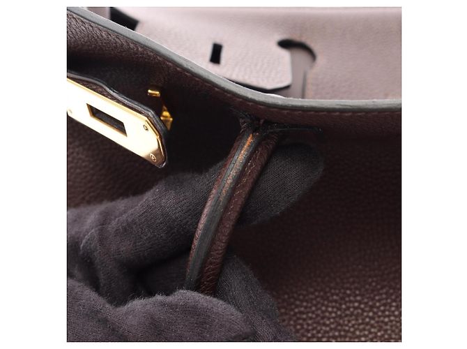 Hermès Borsa Hermes Birkin 30 in pelle Togo marrone - vista 12