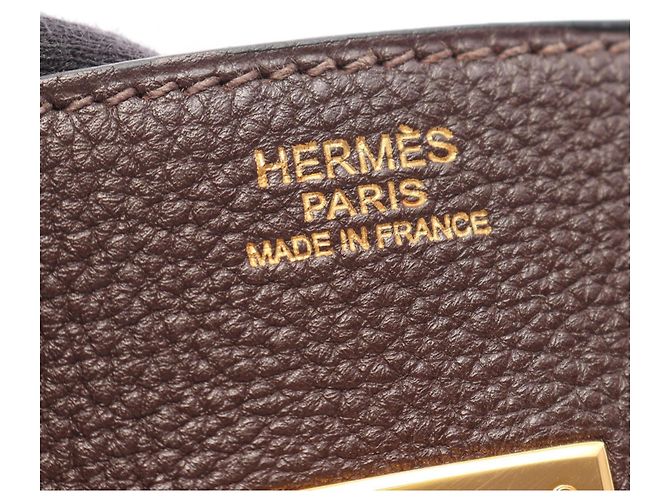 Hermès Borsa Hermes Birkin 30 in pelle Togo marrone - vista 4