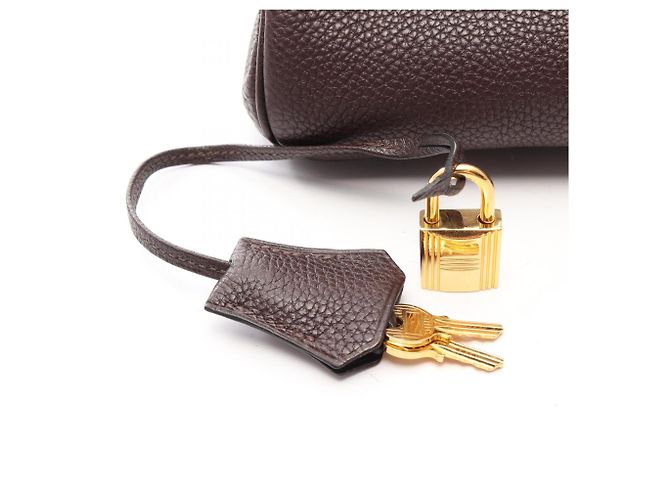 Hermès Borsa Hermes Birkin 30 in pelle Togo marrone - vista 6