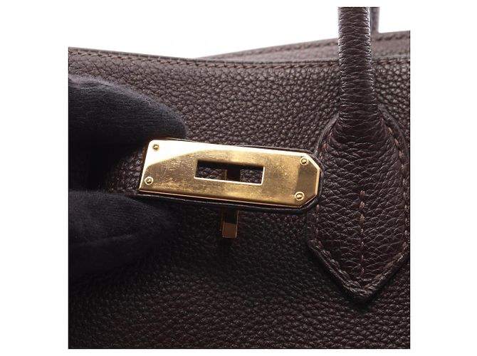 Hermès Borsa Hermes Birkin 30 in pelle Togo marrone - vista 7