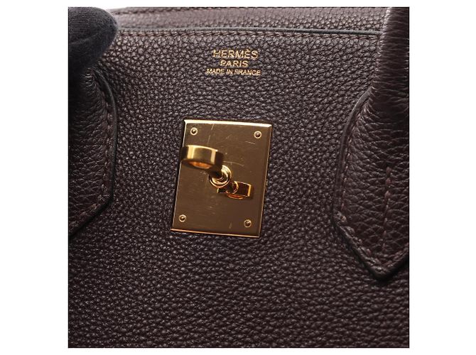 Hermès Borsa Hermes Birkin 30 in pelle Togo marrone - vista 9