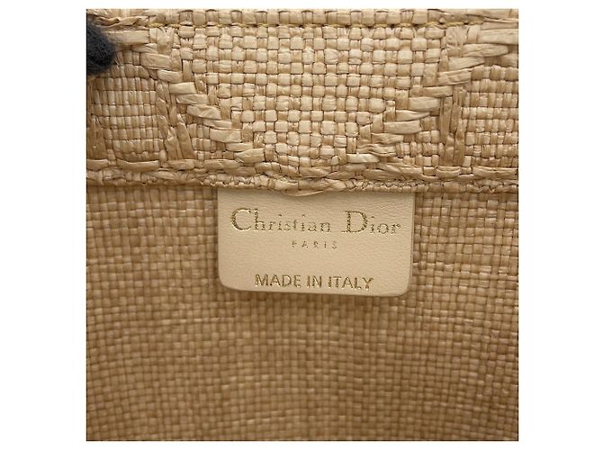 Christian Dior Cannage Book Tote Small Raffia Bag Beige - Ansicht 12