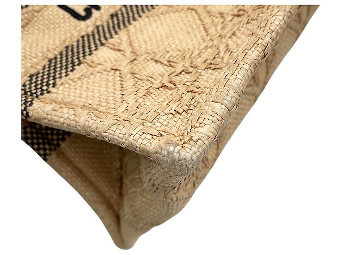 Christian Dior Cannage Book Tote Small Raffia Bag Beige - Ansicht 6