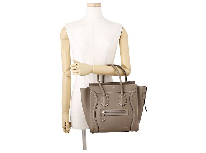 Céline Borsa a mano Celine Luggage Micro Shopper Grigio - vista 4