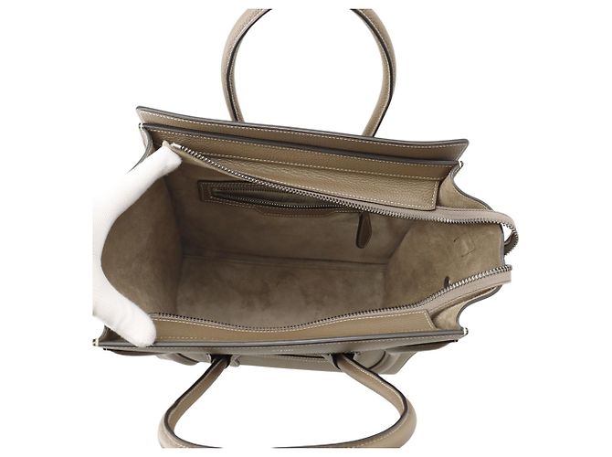 Céline Borsa a mano Celine Luggage Micro Shopper Grigio - vista 5