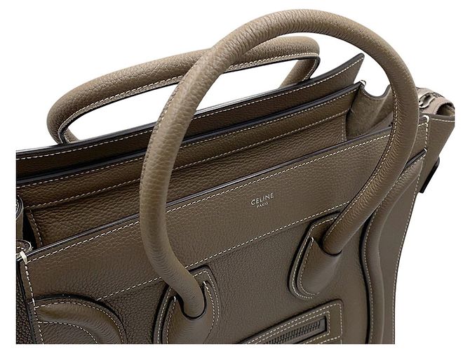 Céline Borsa a mano Celine Luggage Micro Shopper Grigio - vista 9