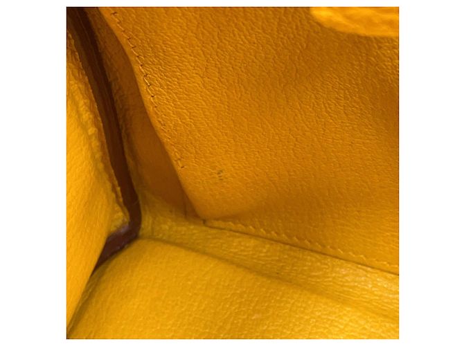 Hermès Borsa Hermes Kelly 28 in pelle Togo Jaune Ambre Giallo - vista 11