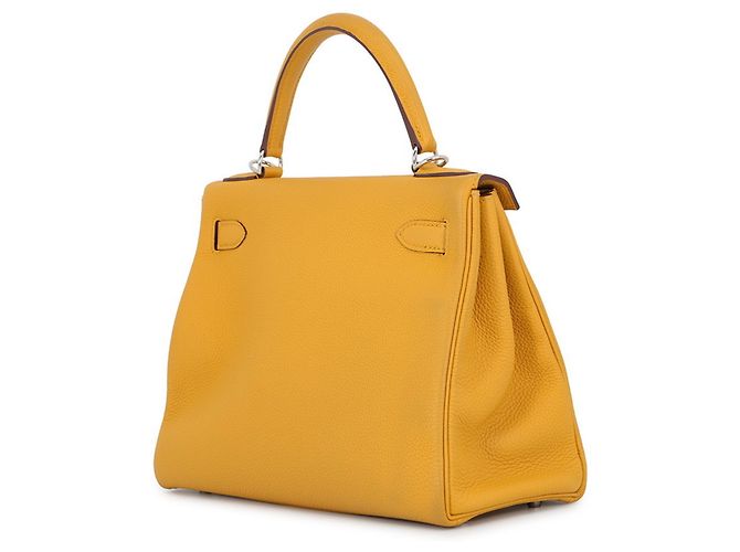 Hermès Borsa Hermes Kelly 28 in pelle Togo Jaune Ambre Giallo - vista 2