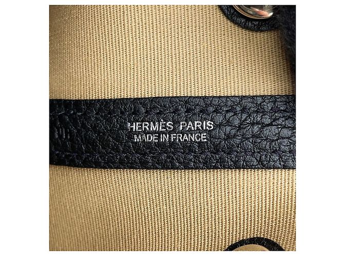 Hermès Borsa Tote Hermes Garden TPM Trench Nero Beige - vista 13
