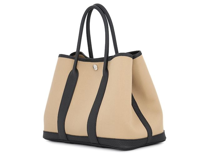 Hermès Borsa Tote Hermes Garden TPM Trench Nero Beige - vista 2