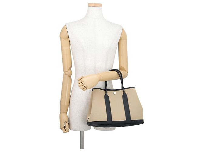 Hermès Borsa Tote Hermes Garden TPM Trench Nero Beige - vista 4