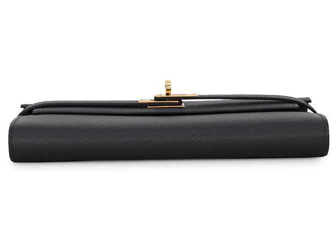 Hermès Portafoglio Hermes Kelly Long in pelle Epsom nera Nero - vista 3