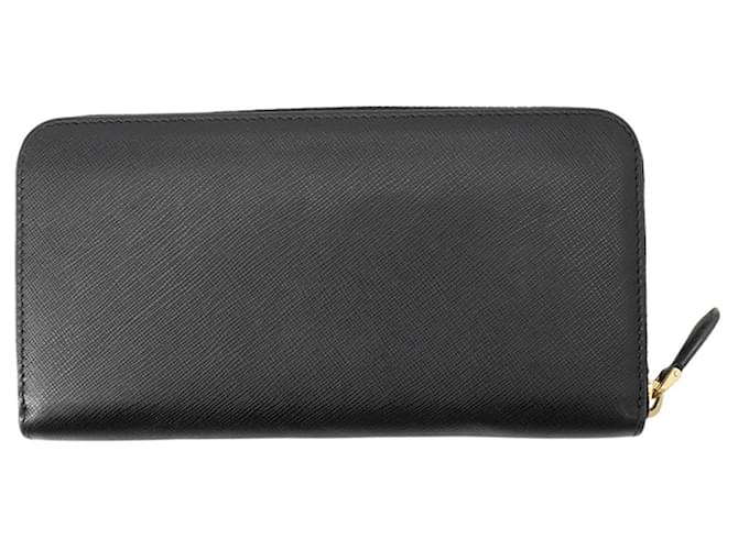 Prada Saffiano Triangle Langbörse Schwarz - Ansicht 3