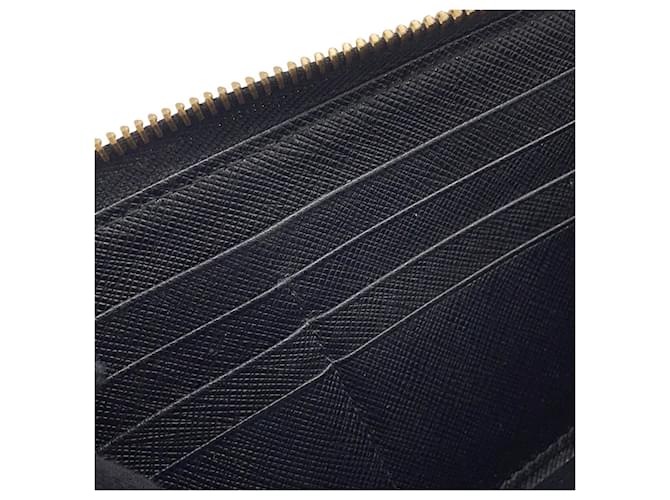 Prada Saffiano Triangle Langbörse Schwarz - Ansicht 8