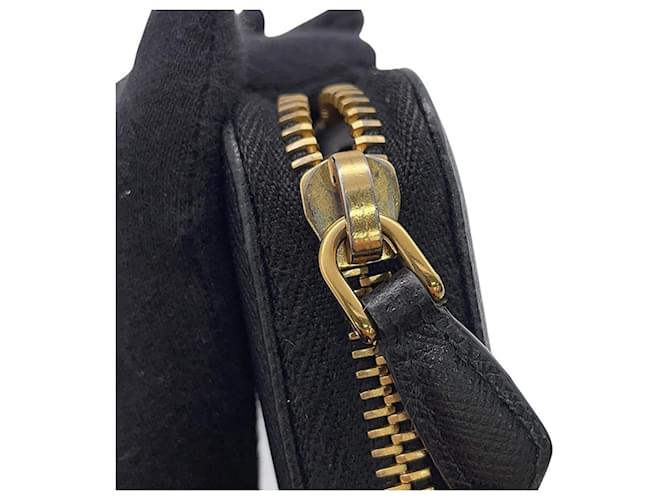Prada Saffiano Triangle Langbörse Schwarz - Ansicht 9