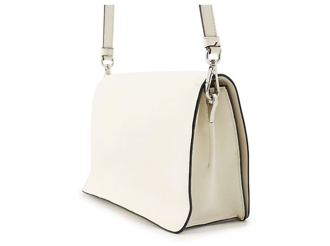 Borsa a tracolla Prada Grace in vitello con triangolo Bianco - vista 2