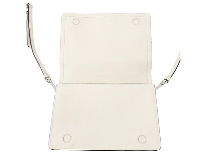 Borsa a tracolla Prada Grace in vitello con triangolo Bianco - vista 5