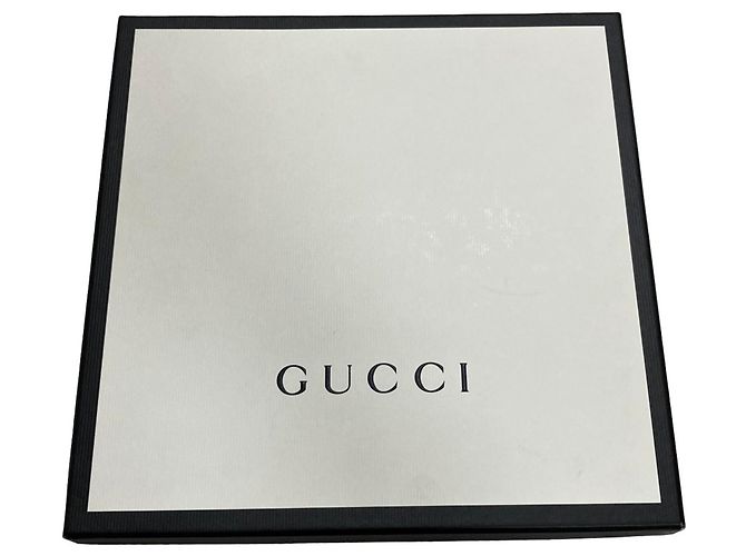 Sciarpa reversibile in lana GUCCI Bee x Star Marrone Blu navy - vista 10