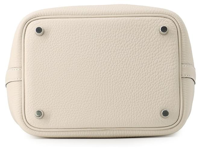Hermès Borsa Hermes Picotin Lock PM Eclat Nata Poussière Marrone Beige Crudo - vista 3