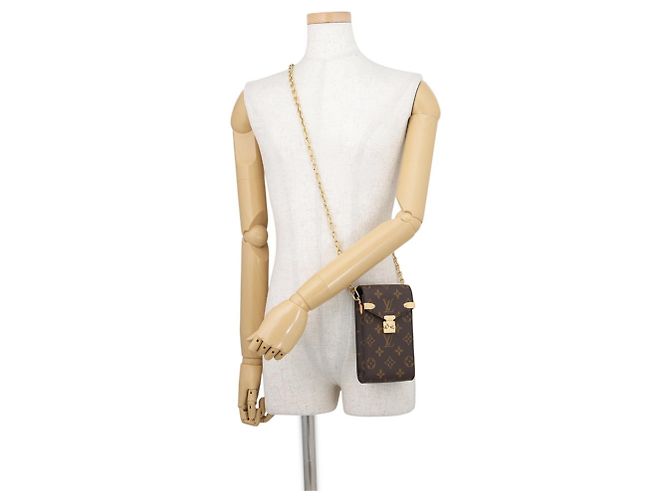 Custodia per telefono con catena Monogram Louis Vuitton Marrone - vista 4