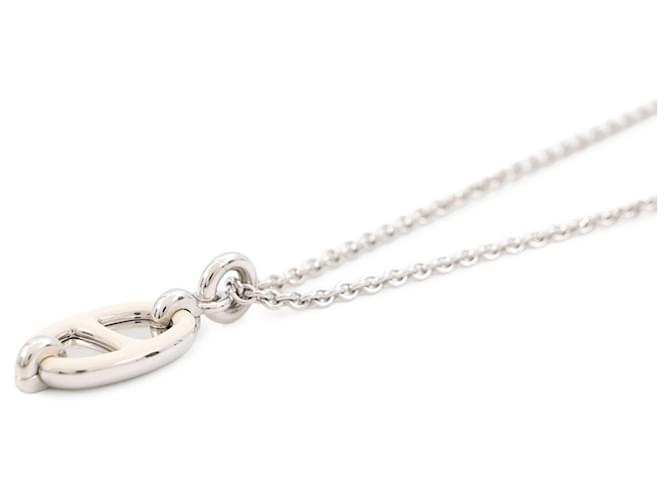 Hermès Collana con pendente Hermes Mini Maillon PM Bianco - vista 2