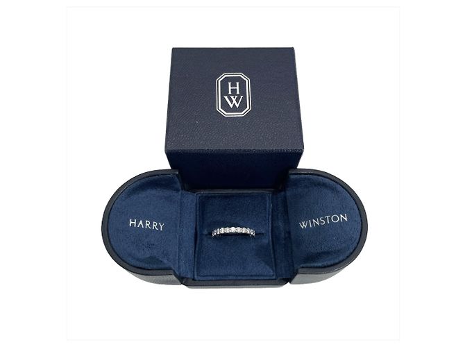 Harry Winston Ring mit rundem Diamanten in Krappenfassung Silber - Ansicht 8