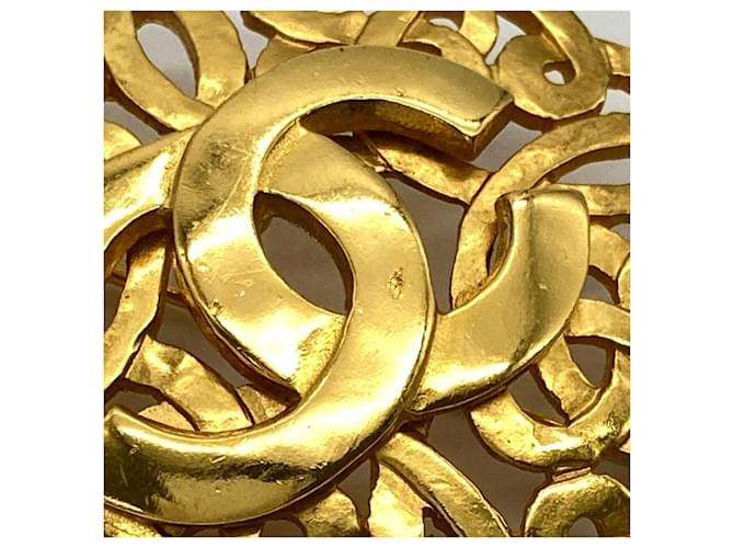 Chanel Coco Mark Runde Brosche Golden - Ansicht 4