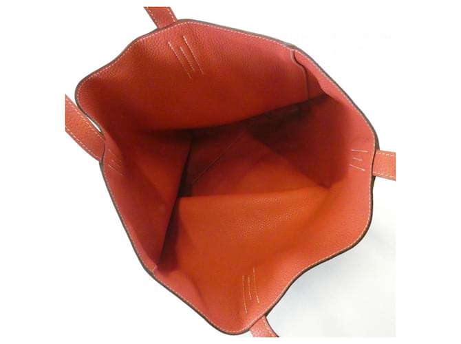 Hermès Borsa Hermes Double Sens Marrone Rosso - vista 7
