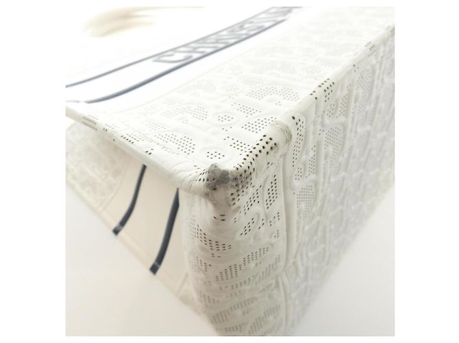Borsa Christian Dior Book Tote Medium Bianco Blu navy - vista 3