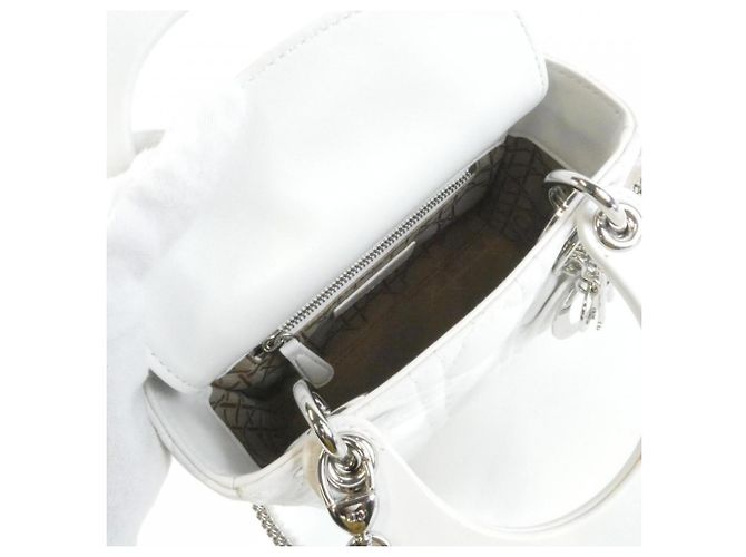 Borsa Christian Dior Lady Mini Bianco - vista 8